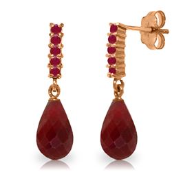 Genuine 7 ctw Ruby Earrings Jewelry 14KT Rose Gold - REF-32Y3F
