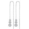 Image 1 : 0.13 CTW Diamond Triple Circle Cluster Threader Earrings 10KT White Gold - REF-25W4K