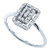 Image 1 : 0.07 CTW Diamond Rectangle Cluster Slender Ring 10KT White Gold - REF-14K9W