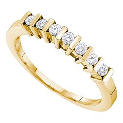 0.15 CTW Diamond Single Row Ring 10KT Yellow Gold - REF-20F9N