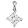 Image 1 : 0.26 CTW Diamond Square Cluster Pendant 10KT White Gold - REF-22M4H