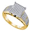 Image 1 : 0.33 CTW Diamond Wide Square Cluster Ring 10KT Yellow Gold - REF-34X4Y