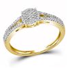 Image 1 : 0.20 CTW Diamond Split-shank Circle Cluster Ring 10KT Yellow Gold - REF-19X4Y