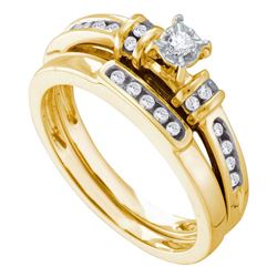 0.20 CTW Diamond Bridal Wedding Engagement Ring 14KT Yellow Gold - REF-52Y4X