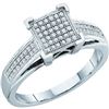 Image 1 : 0.20 CTW Diamond Square Cluster Ring 10KT White Gold - REF-22Y4X
