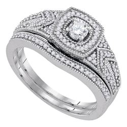 0.38 CTW Diamond Filigree Bridal Engagement Ring 10KT White Gold - REF-59K9W