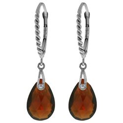 Genuine 6 ctw Garnet Earrings Jewelry 14KT White Gold - REF-30A6K