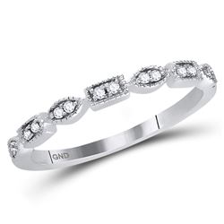 0.09 CTW Diamond Stackable Ring 14KT White Gold - REF-22W4K