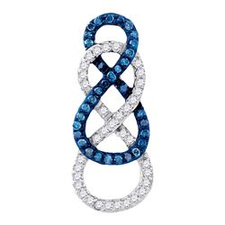 0.27 CTW Blue Color Diamond Linked Infinity Pendant 10KT White Gold - REF-19M4H