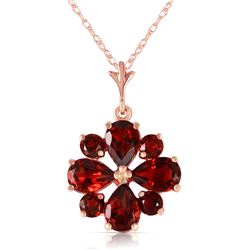 Genuine 2.43 ctw Garnet Necklace Jewelry 14KT Rose Gold - REF-29X7M