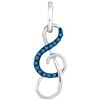 Image 1 : 0.10 CTW Blue Color Diamond Treble Clef Music Pendant 10KT White Gold - REF-8H2M