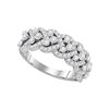 Image 1 : 1.36 CTW Diamond Spade-shape Ring 14KT White Gold - REF-146M9H