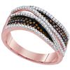 Image 1 : 0.51 CTW Red Color Diamond Crossover Ring 10KT Rose Gold - REF-46M4H
