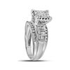 Image 2 : 1.01 CTW Princess Diamond Cluster Bridal Engagement Ring 14KT White Gold - REF-82M4H