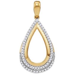 0.15 CTW Diamond Teardrop Cutout Pendant 10KT Yellow Gold - REF-19X4Y