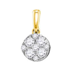 0.50 CTW Diamond Cluster Pendant 14KT Yellow Gold - REF-52W4K