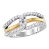 Image 1 : 0.50 CTW Diamond Lasso Loop Ring 10KT Two-tone Gold - REF-47X9Y