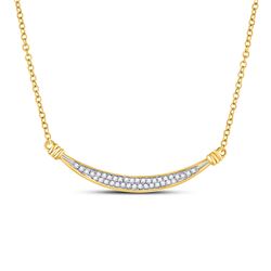 0.15 CTW Diamond Curved Bar Pendant 10KT Yellow Gold - REF-22H4M