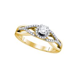 0.41 CTW Diamond Bridal Wedding Engagement Anniversary Ring 10KT Yellow Gold - REF-57K2W