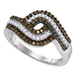 0.50 CTW Brown Color Diamond Ring 10KT White Gold - REF-25W4K