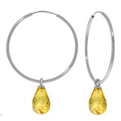 Genuine 4.5 ctw Citrine Earrings Jewelry 14KT White Gold - REF-26Y2F