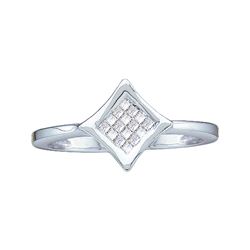 0.12 CTW Princess Diamond Square Cluster Ring 14KT White Gold - REF-22Y4X