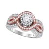 Image 1 : 1.01 CTW Diamond Solitaire Bridal Engagement Ring 10KT Two-tone Gold - REF-149N9F