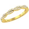Image 1 : 0.24 CTW Diamond Woven Stackable Ring 14KT Yellow Gold - REF-34H4M