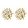 Image 1 : 0.05 CTW Prong-set Diamond Cluster Stud Earrings 10KT Yellow Gold - REF-6X6Y