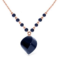 Genuine 16.25 ctw Sapphire Necklace Jewelry 14KT Rose Gold - REF-46Z2N