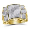 Image 1 : 0.78 CTW Diamond Symmetrical Square Cluster Ring 10KT Yellow Gold - REF-75Y2X