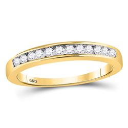 0.25 CTW Diamond Single Row Wedding Ring 14KT Yellow Gold - REF-30M2H