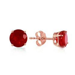 Genuine 0.95 ctw Ruby Earrings Jewelry 14KT Rose Gold - REF-20K4V