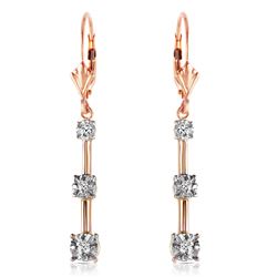 Genuine 0.20 ctw Diamond Anniversary Earrings Jewelry 14KT Rose Gold - REF-52M9T