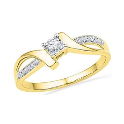 0.10 CTW Diamond Solitaire Bridal Ring 10KT Yellow Gold - REF-14F9N