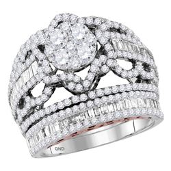 2.52 CTW Diamond Bridal Wedding Engagement Ring 14KT Two-tone Gold - REF-229W4K