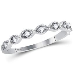 0.10 CTW Diamond Stackable Ring 14KT White Gold - REF-22Y4X