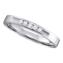 0.13 CTW Diamond 2.5mm Wedding Ring 14KT White Gold - REF-24K2W