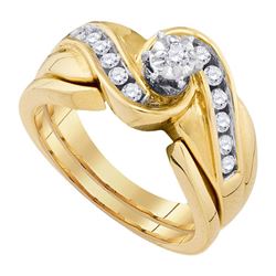0.33 CTW Diamond Bridal Wedding Engagement Ring 14KT Yellow Gold - REF-67W4K