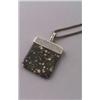 Image 1 : DEUTSCHLAND - Anhänger, - Silber, Achat. Quadratischer Stein in schlichter Silberfassung. Glied...