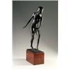 Image 1 : TRURI WEINMANN - Statuette Tänzerin, - Bronze. Nackte Tänzerin in Pose auf einem Fuß auf flache...