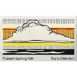 ROY LICHTENSTEIN (1923 - 1997) - Cloud and sea, - Farbsiebdruck. Ausstellungsplakat MUSEUM LUDW...
