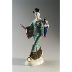 KÖNIGLICHE PORZELLANMANUFAKTUR BERLIN, Berlin - Adolph Amberg - Figur Chinesin mit Papagei (aus...