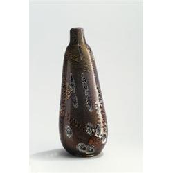 AVEM, Murano - Aldo Nason - Vase, - farbloses Glas mit kobaltblauem Innenüberfang und bräunlic...