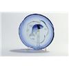 Image 1 : ALFREDO BARBINI, Murano - Teller, - blaues Glas. Unregelmäßig runde Form, im Spiegel ein einges...