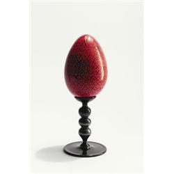 VENINI & C., Murano - Ludovico de Santillana - Objekt Ouvo, - farbloses Glas mit aufgewalzten...