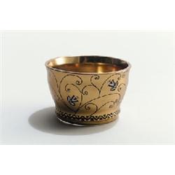 KARL SCHAPPEL Haida - wohl Josef Emanuel Margold - Schale, - Glas. Über goldenem Fond stilisie...