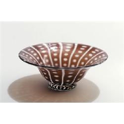 ORREFORS GLASBRUK AB., Orrefors - Edward Hald - Schale, - farbloses Glas mit milchigweißem und...