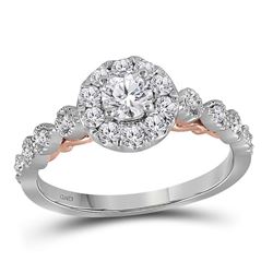 0.74 CTW Diamond Solitaire Bellina Bridal Engagement Ring 14KT Two-tone Gold - REF-104H9M