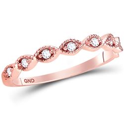 0.10 CTW Diamond Stackable Ring 14KT Rose Gold - REF-22K4W
